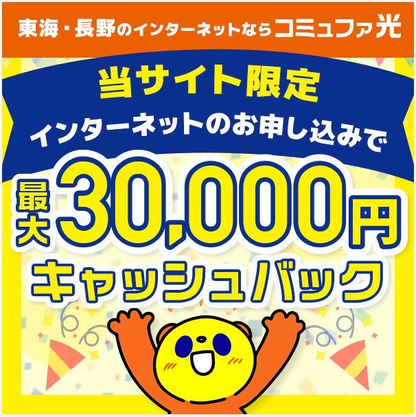 コミュファ光30000円トップ